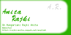 anita rajki business card